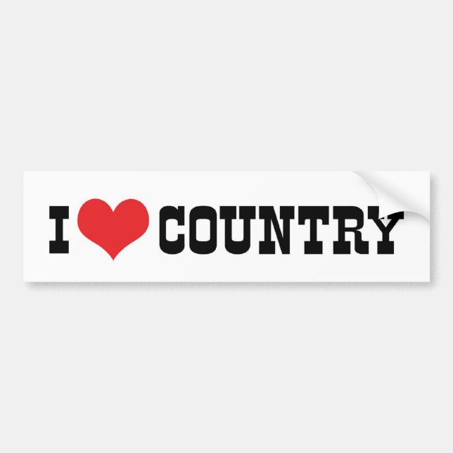 De Voiture Autocollant I Love Country Music (Devant)