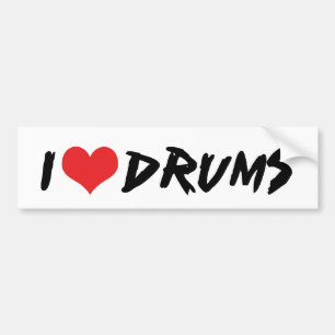 De Voiture Autocollant I Love Drums