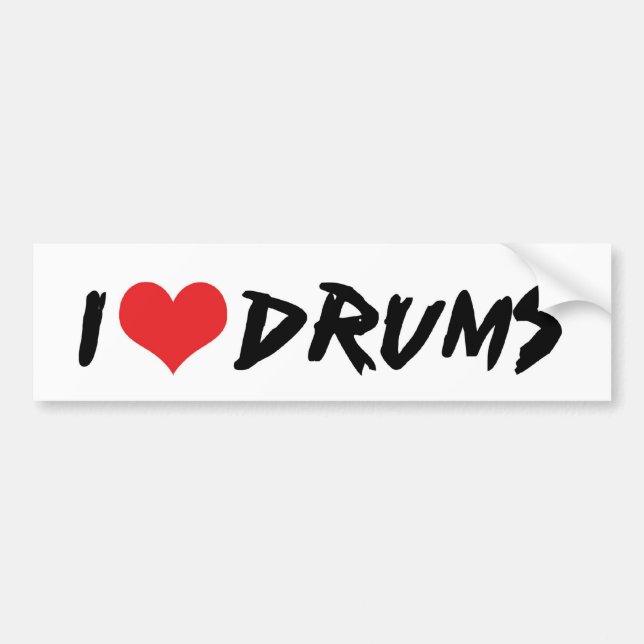 De Voiture Autocollant I Love Drums (Devant)