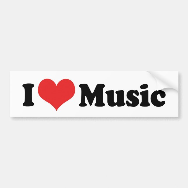 De Voiture Autocollant I Love Music (Devant)