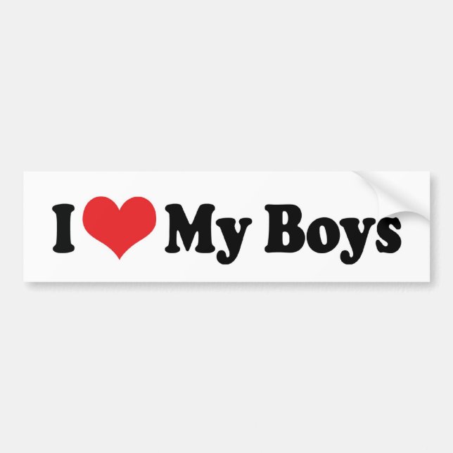 De Voiture Autocollant I Love My Boys (Devant)