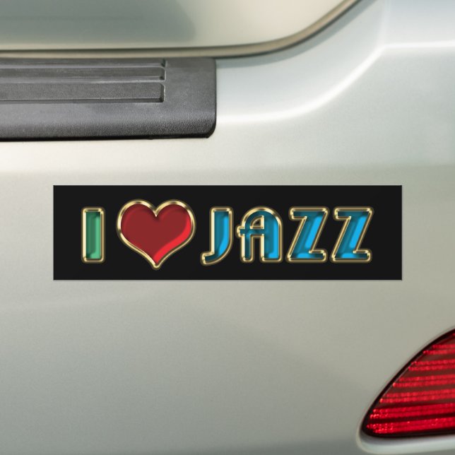 De Voiture Autocollant J'adore Le Jazz (En voiture)