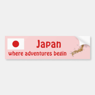 De Voiture Autocollant Japon Drapeau + Carte