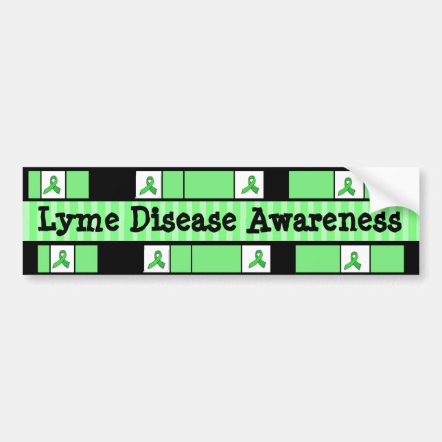 De Voiture Autocollant Lyme sensibilisation rubans (Devant)