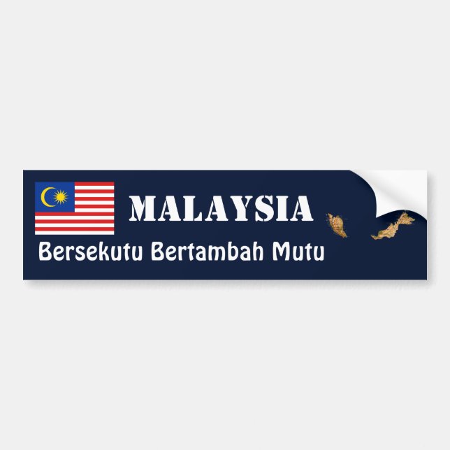 De Voiture Autocollant Malaysia Drapeau + Carte (Devant)