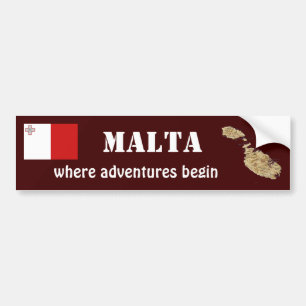 De Voiture Autocollant Malta Drapeau + Carte