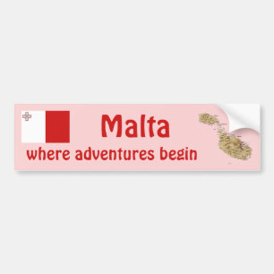 De Voiture Autocollant Malta Drapeau + Carte