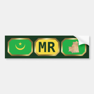 De Voiture Autocollant Mauritanie Drapeau Carte Code