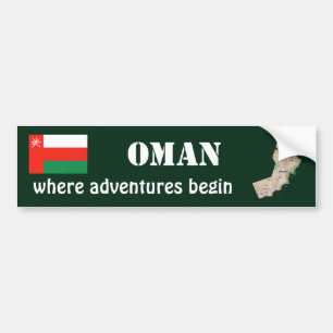 De Voiture Autocollant Oman Drapeau + Carte