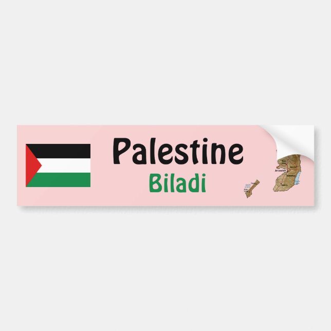 De Voiture Autocollant Palestine Drapeau + Carte (Devant)