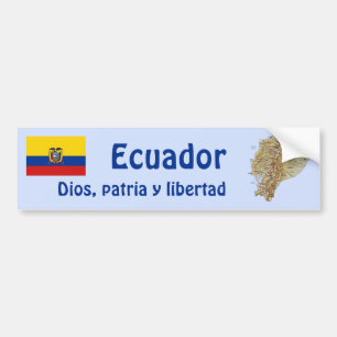 De Voiture Autocollant pare-chocs Équateur Drapeau et carte