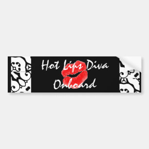 De Voiture Autocollant pare-chocs "Hot Lips Diva In board"