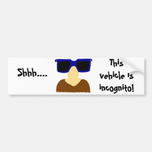 De Voiture Autocollant pare-chocs Incognito Mustache & lunett
