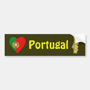 De Voiture Autocollant Portugal Drapeau Cœur + Carte