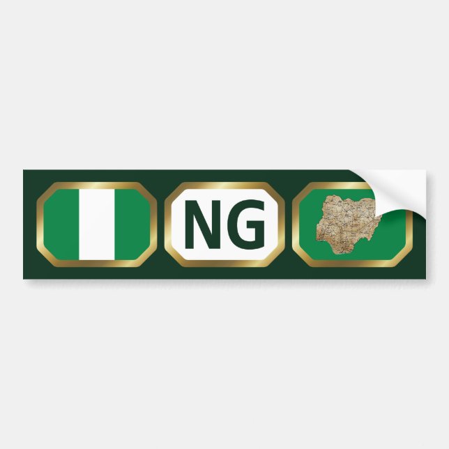 De Voiture Autocollant pour pare-chocs Code Carte Drapeau Nig (Devant)