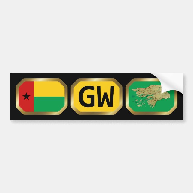 De Voiture Autocollant pour pare-chocs Drapeau Carte Code Gui (Devant)