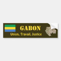 Autocollant pour pare-chocs Drapeau + Carte du Gab