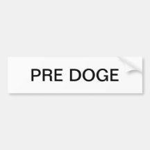 Autocollant pour pare-chocs PRE DOGE (blanc/noir)