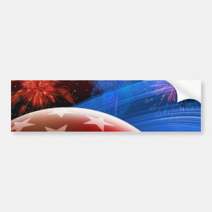 De Voiture Autocollant Red White Blue Stars and Fireworks
