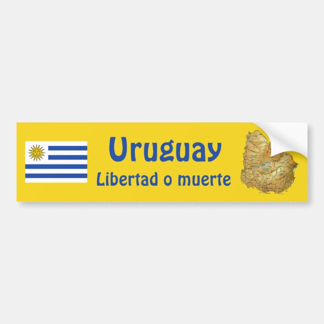 De Voiture Autocollant Uruguay Drapeau et Carte (Devant)