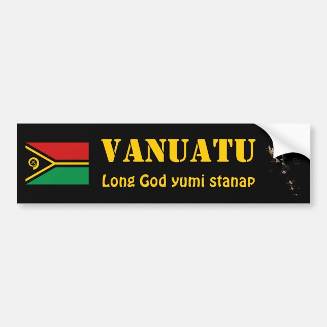 De Voiture Autocollant Vanuatu Drapeau + Carte (Devant)