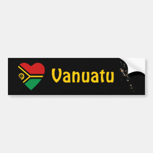 De Voiture Autocollant Vanuatu Drapeau Cœur + Carte