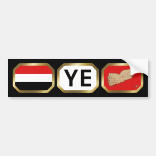 De Voiture Autocollant Yemen Drapeau Carte Code