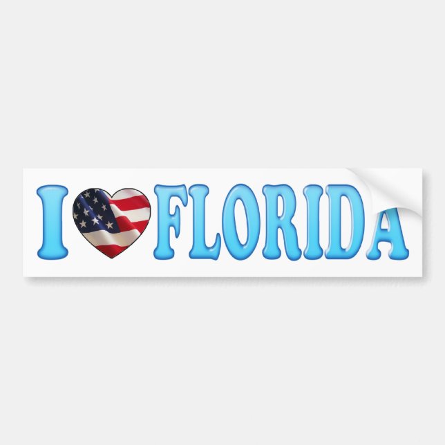 De Voiture Cool Blue J'aime Floride - Autocollant (Devant)