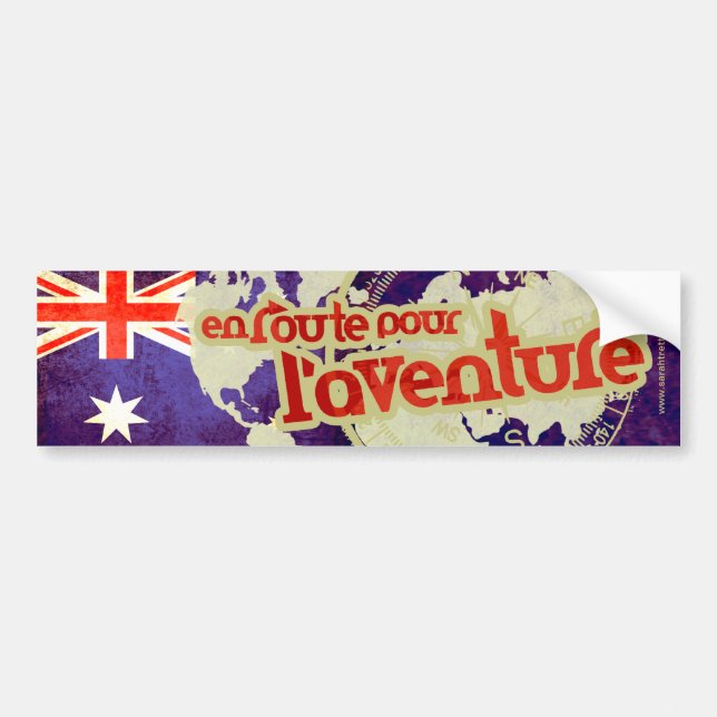 De Voiture en route pour l'aventure Australie autocollant (Devant)