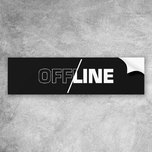 De Voiture Hors ligne   Autocollant pare-chocs Geek Humour