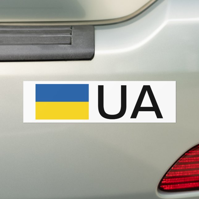 De Voiture L'Ukraine porte un autocollant pare-chocs avec cod (En voiture)