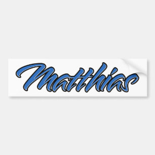 De Voiture Matthias Nom bleu Autocollant Autocollant