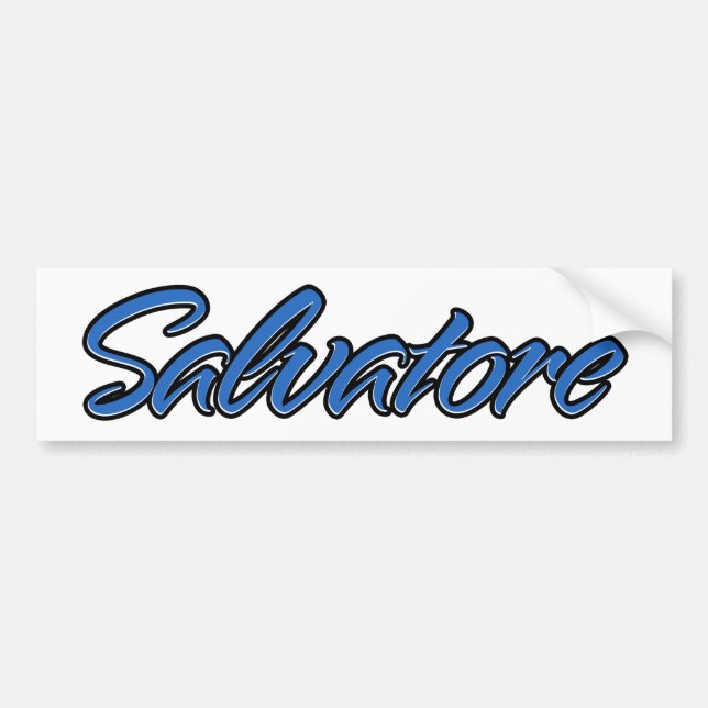 De Voiture Salvatore Nom bleu autocollant (Devant)
