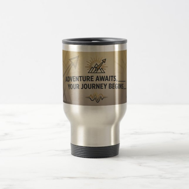 De Voyage Adventure Awaits Travel Mug – Customizable Gift (Centre)
