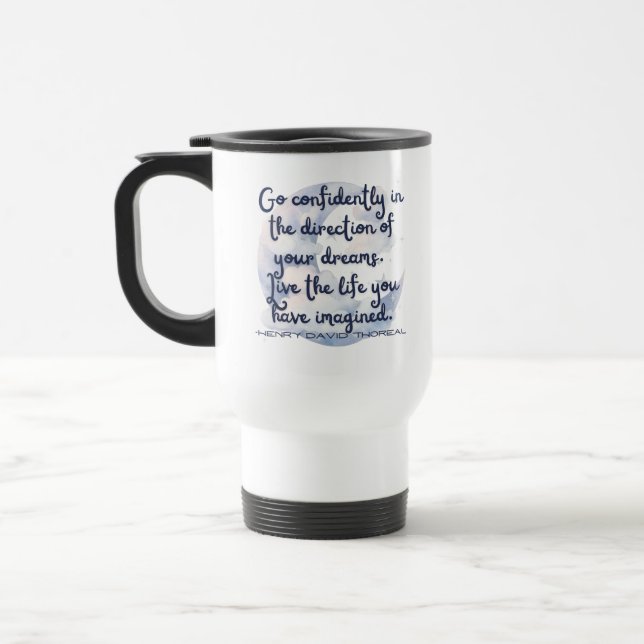 De Voyage Aller en toute confiance voyager mug (Gauche)