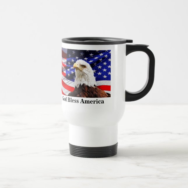De Voyage American Flag Café Mug ou DEUX VOS PHOTOS & TEXTE (Droite)