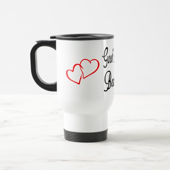 De Voyage Belle Matin Rouge Coeur Aimer Mug (Gauche)