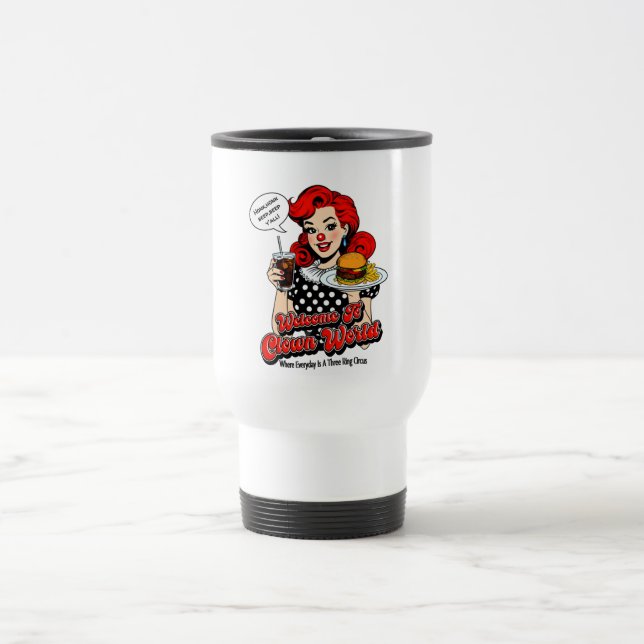 De Voyage Bienvenue À Clown World Travel Mug (Centre)