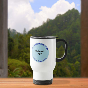 De Voyage Bleu clair ronde marque d'affaires sur la Mug Voya