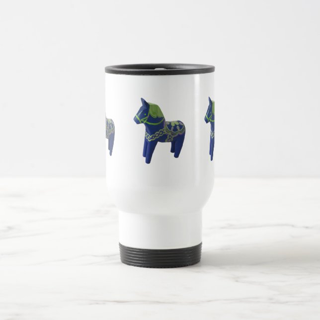 De Voyage Bleu Dala Horse Commuter Mug (Centre)