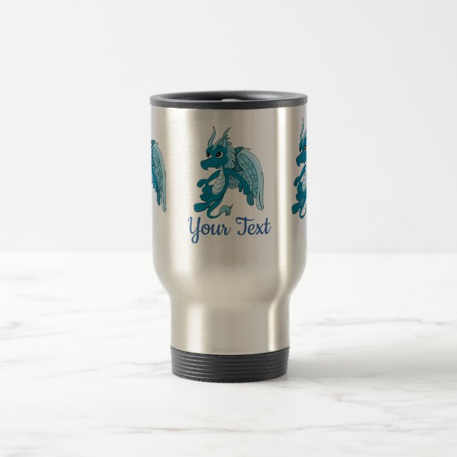 De Voyage Bleu Dragon Cartoon Travel Mug (Centre)