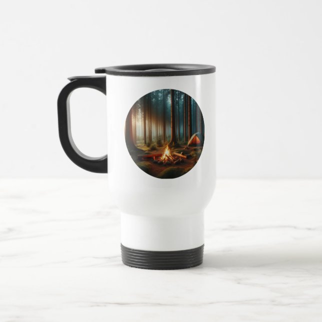 De Voyage Camper Travel Mug With A Camping Site (Gauche)