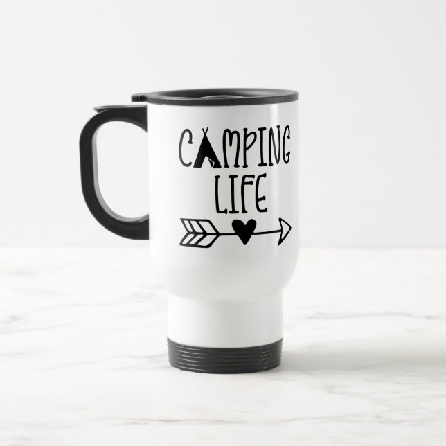 De Voyage Camping Life Travel Mug (Gauche)