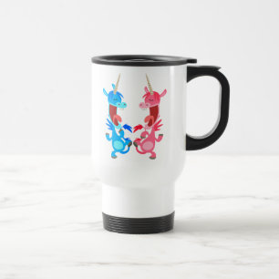 De Voyage Caricature mignonne Dancing Unicorns Commuter Mug
