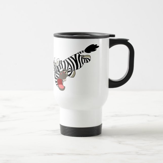 De Voyage Caricature mignonne Prankish Zebra Commuter Mug (Droite)