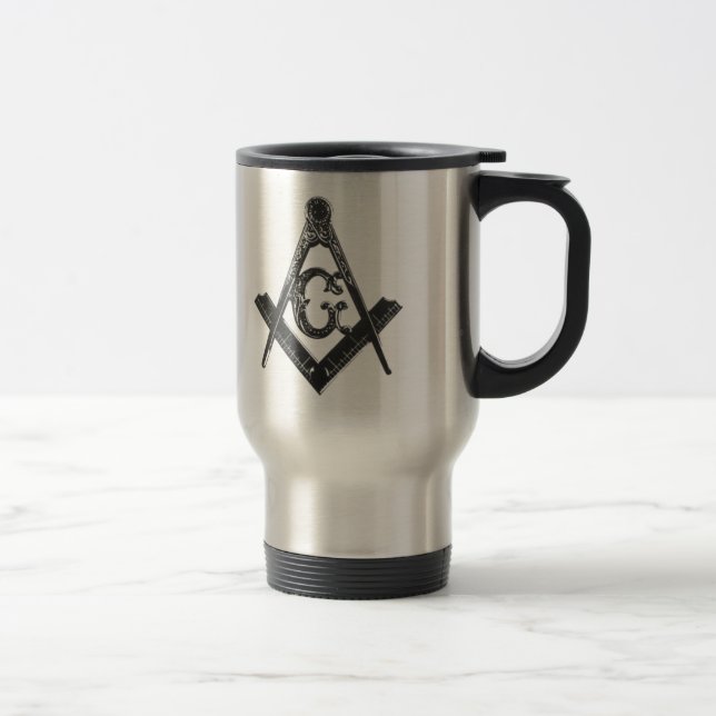 De Voyage Carré vintage & Compas Commutateur Mug (Droit)