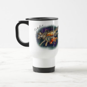 De Voyage Catch a Dream, Dreamcatcher Wolf~Travel Mug