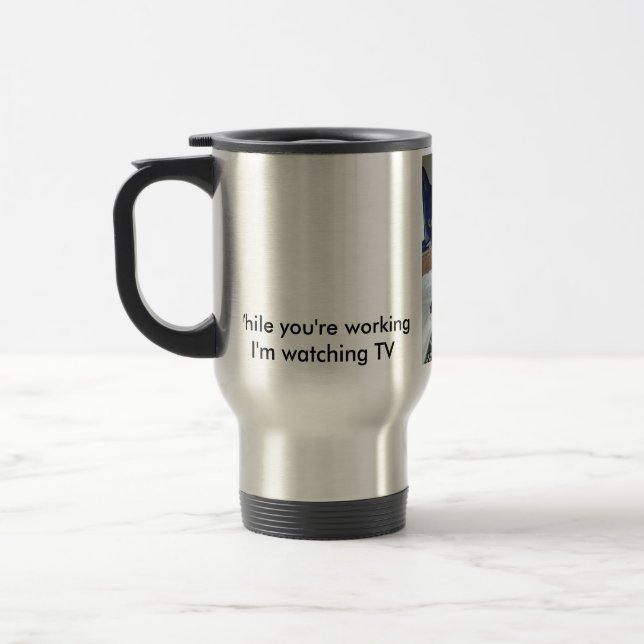 De Voyage Chat langue télévoyage mug drôle (Gauche)