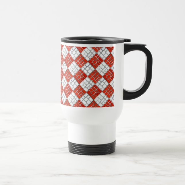 De Voyage CHECK ROUGE MOSAIC Travel Mug (Droite)