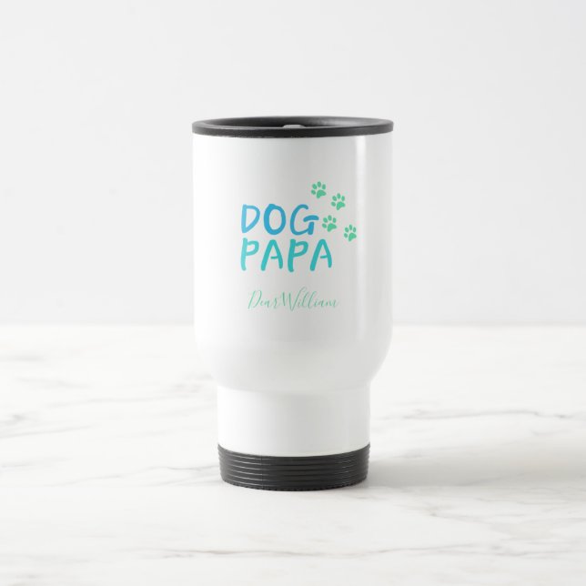 De Voyage Chien moderne Papa Travel Mug (Centre)